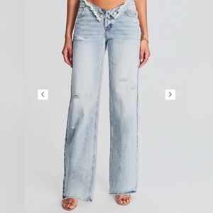 SER.O.YA Distressed Light Denim Flare Jeans